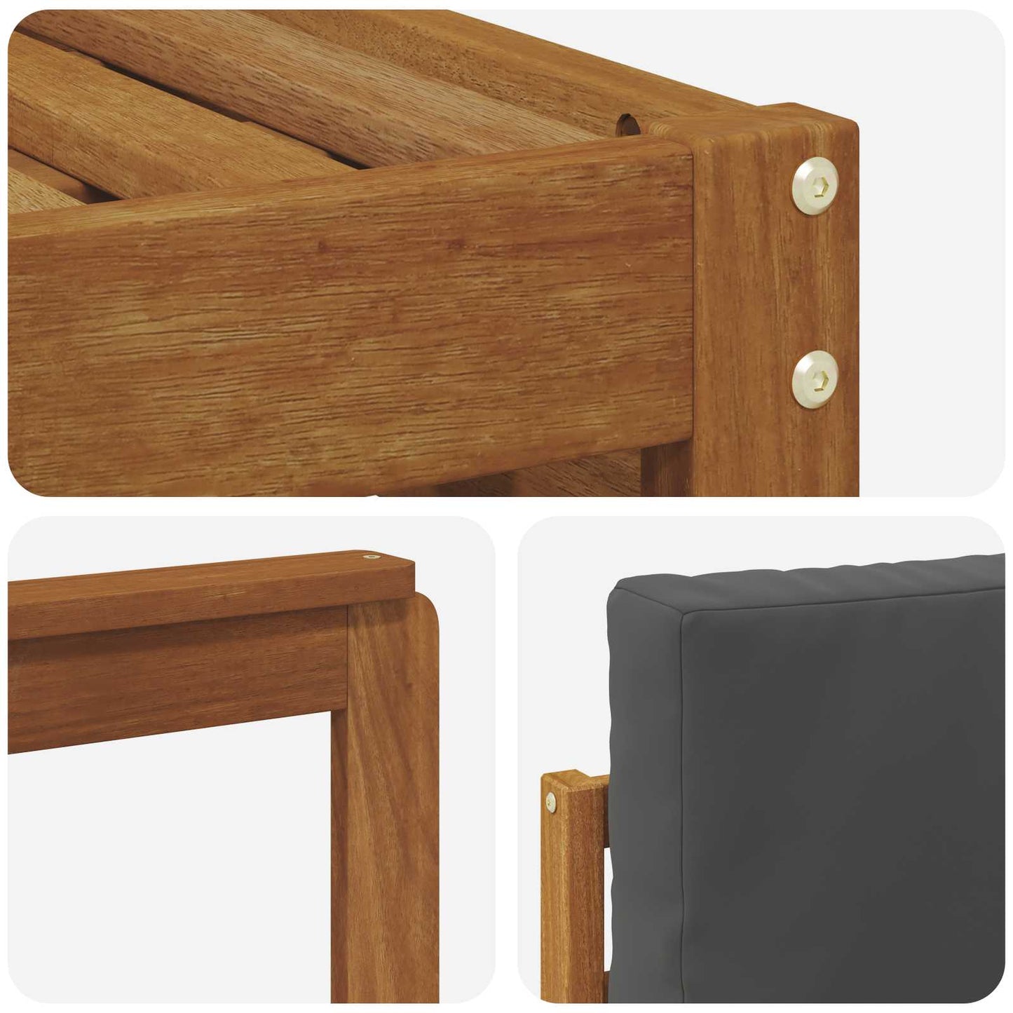 Set di divani da esterno con cuscino 4 pcs Naturale e Antracite | homemem39