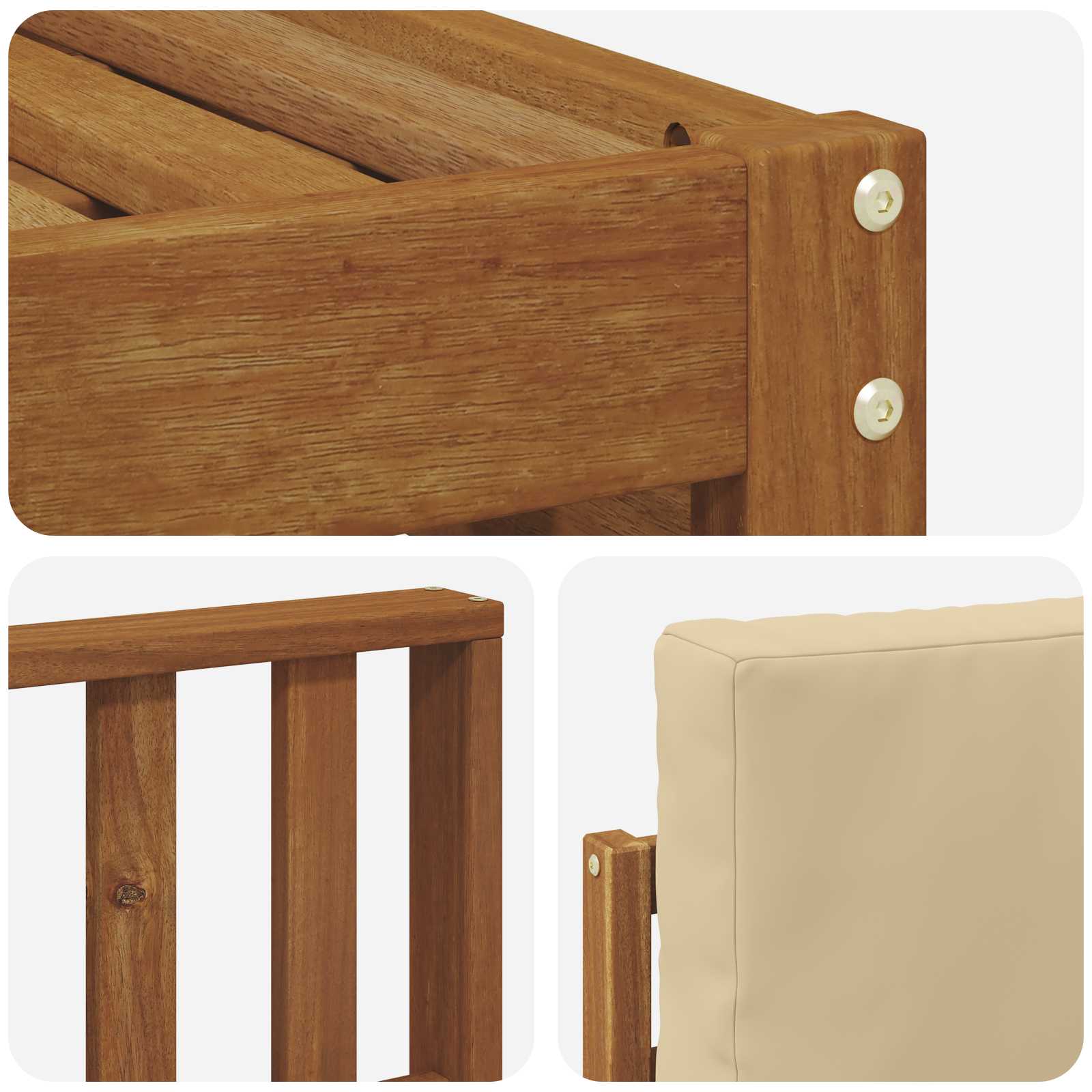 Set di divani da esterno con cuscino 4 pcs Naturale e Beige | homemem39