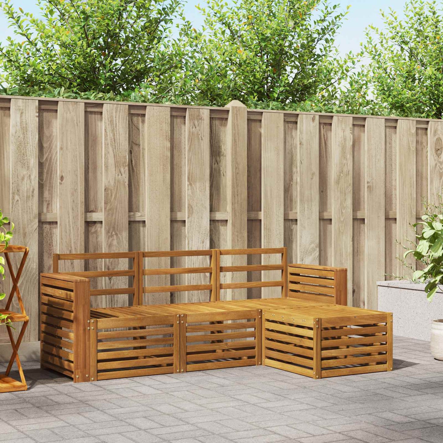 Set di divani da esterno 4 pcs Naturale