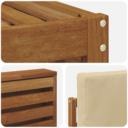 Set di divani da esterno con cuscino 4 pcs Naturale e Beige | homemem39