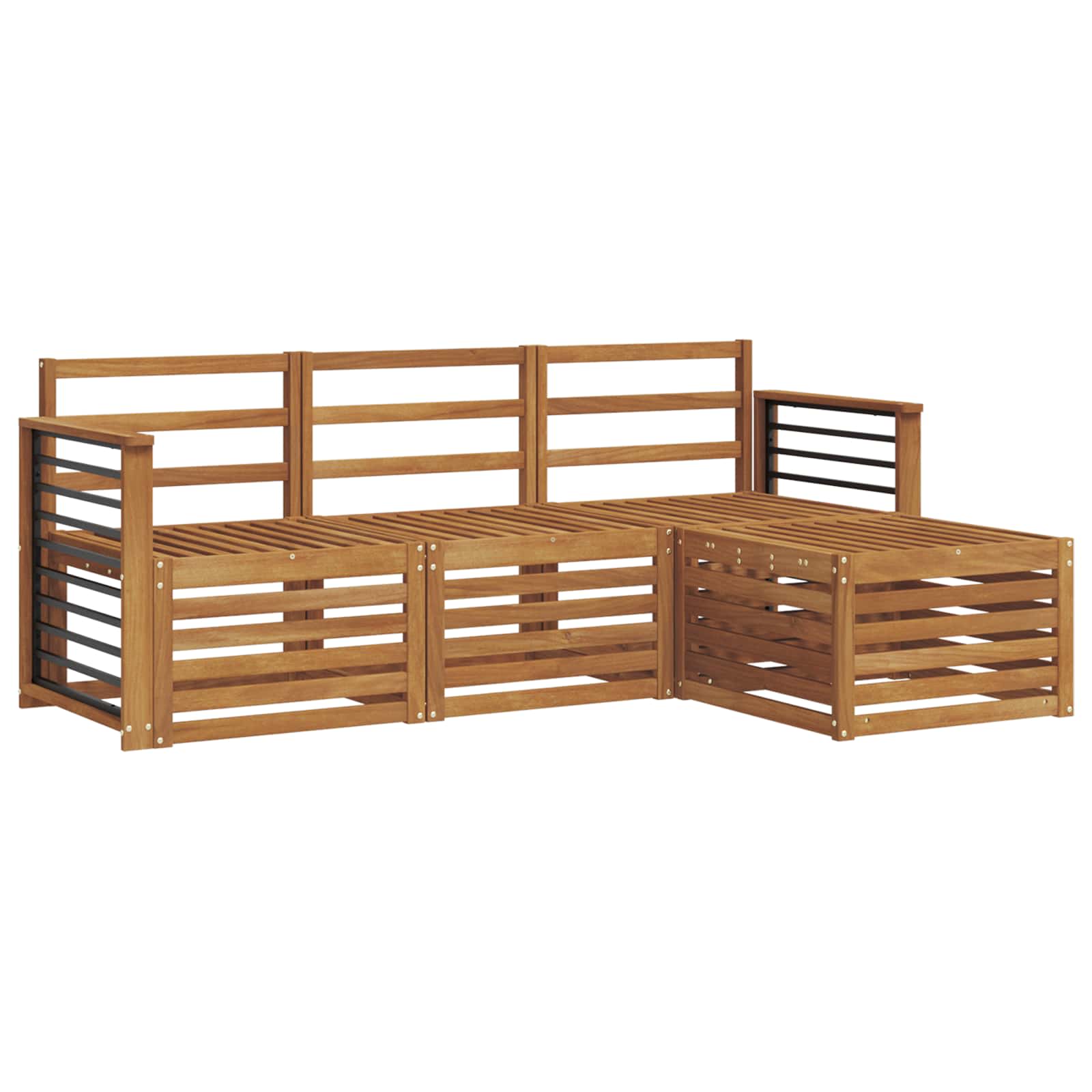 Set divani 4 pcs Naturale Legno di Acacia Massello | homemem39