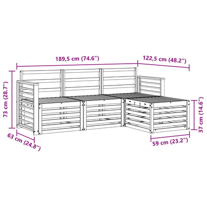 Set divani 4 pcs Naturale Legno di Acacia Massello | homemem39