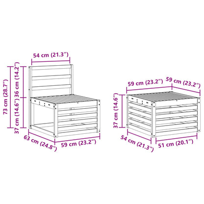 Set divani 4 pcs Naturale Legno di Acacia Massello | homemem39