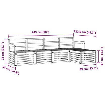 Set di divani da esterno 5 pcs Naturale | homemem39