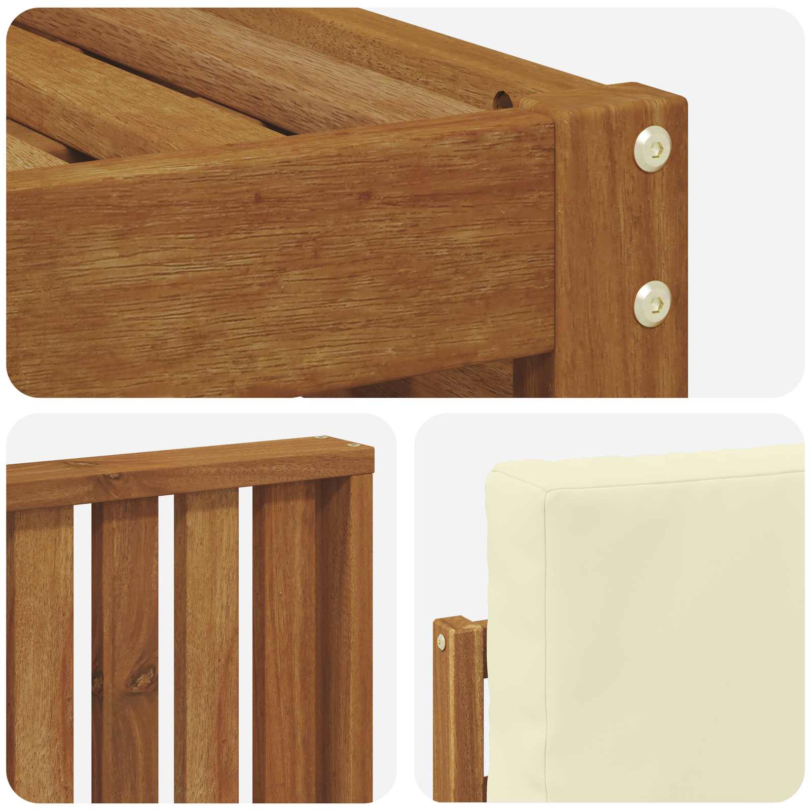 Set di divani da esterno con cuscino 5 pcs Naturale e Crema | homemem39