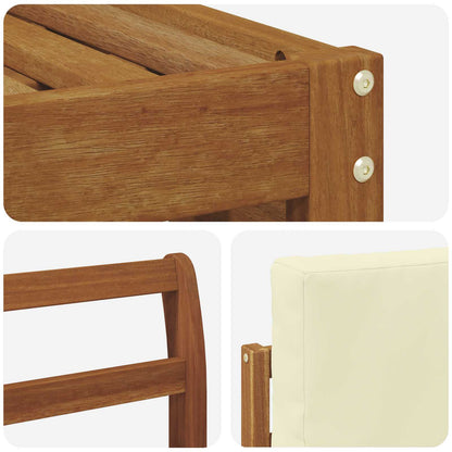Set di divani da esterno con cuscino 5 pcs Naturale e Crema