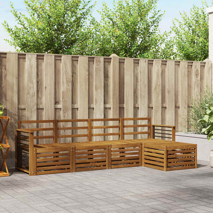 Set divani 5 pcs Naturale Legno di Acacia Massello | homemem39