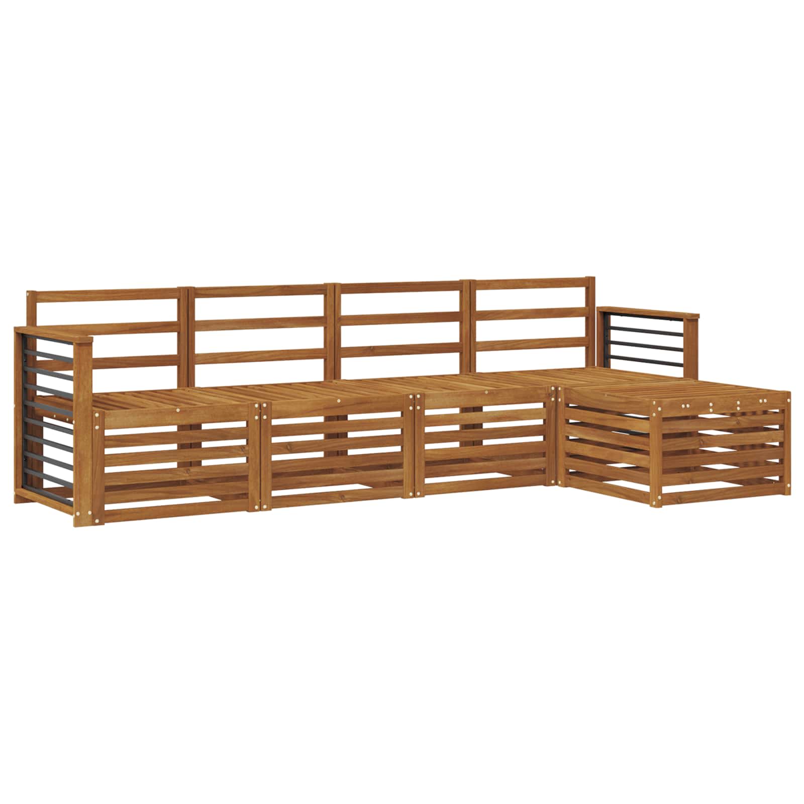 Set divani 5 pcs Naturale Legno di Acacia Massello | homemem39