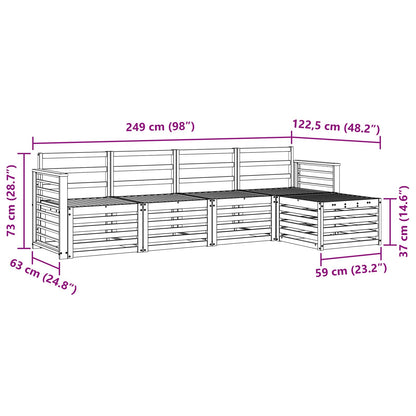 Set divani 5 pcs Naturale Legno di Acacia Massello | homemem39