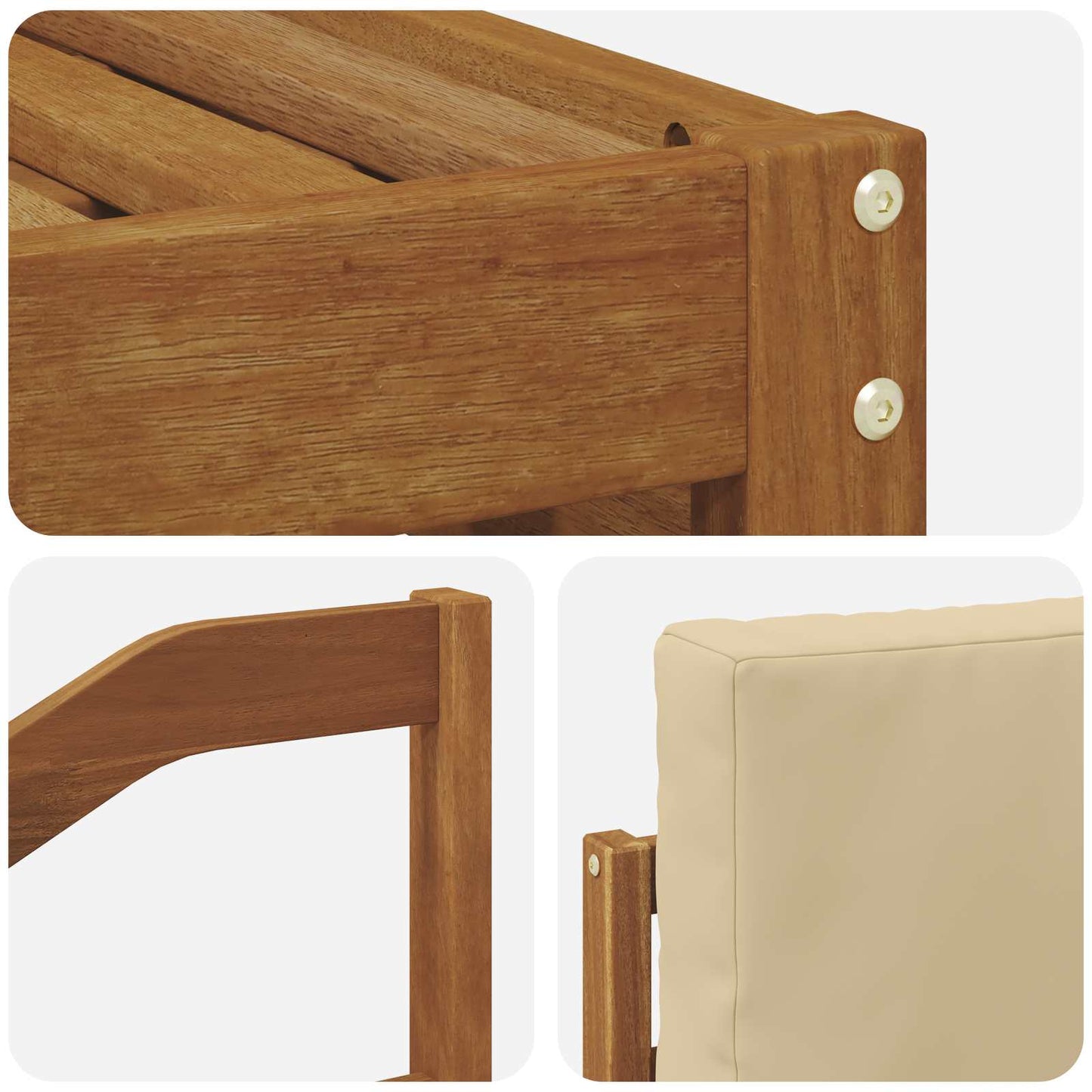 Set di divani da esterno con cuscino 5 pcs Naturale e Beige | homemem39