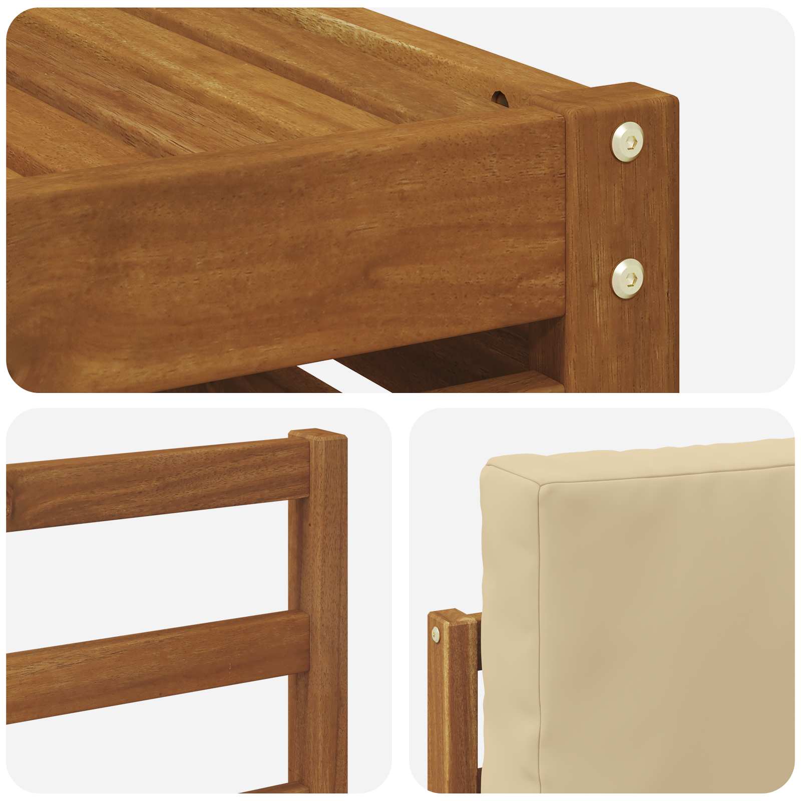 Set di divani da esterno con cuscino 6 pcs Naturale e Beige | homemem39