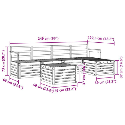 Set di divani da esterno 6 pz Naturale