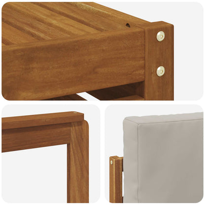 Set di divani da esterno 6 pcs Grigio Naturale e Chiaro