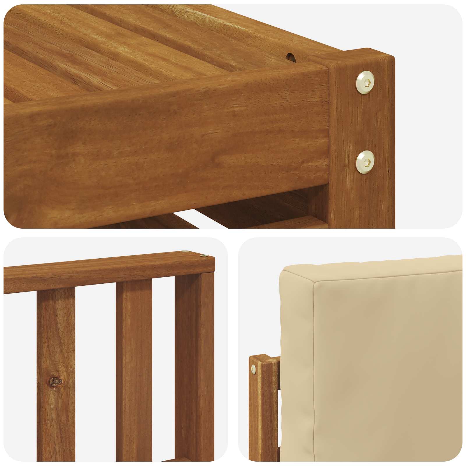 Set di divani da esterno con cuscino 6 pcs Naturale e Beige | homemem39