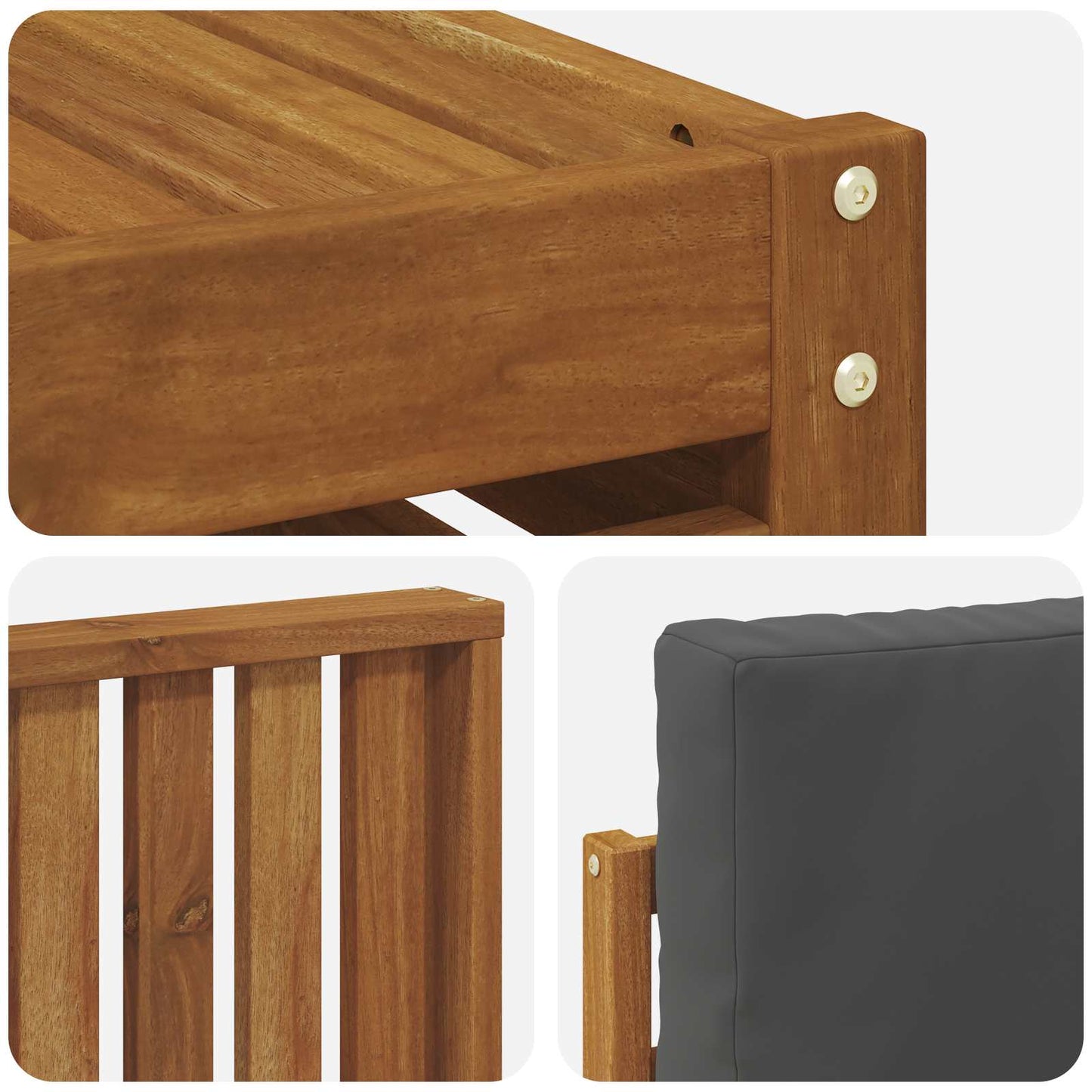Set di divani da esterno con cuscino 6 pcs Naturale e Antracite | homemem39