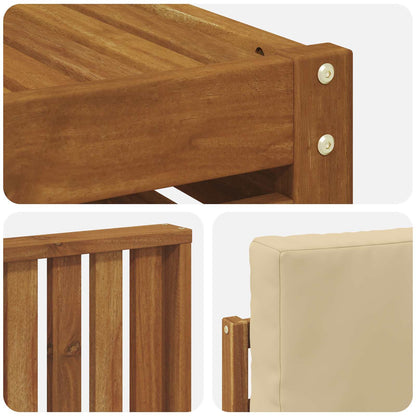 Set di divani da esterno con cuscino 6 pcs Naturale e Beige