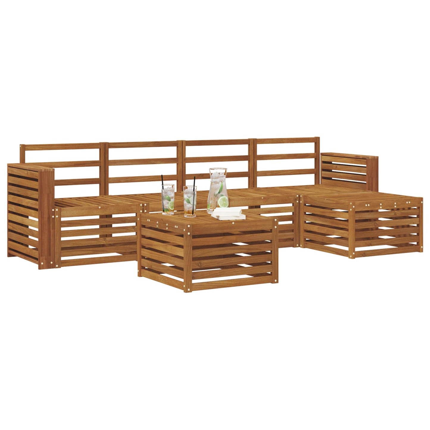 Set di divani da esterno 6 pcs Naturale | homemem39