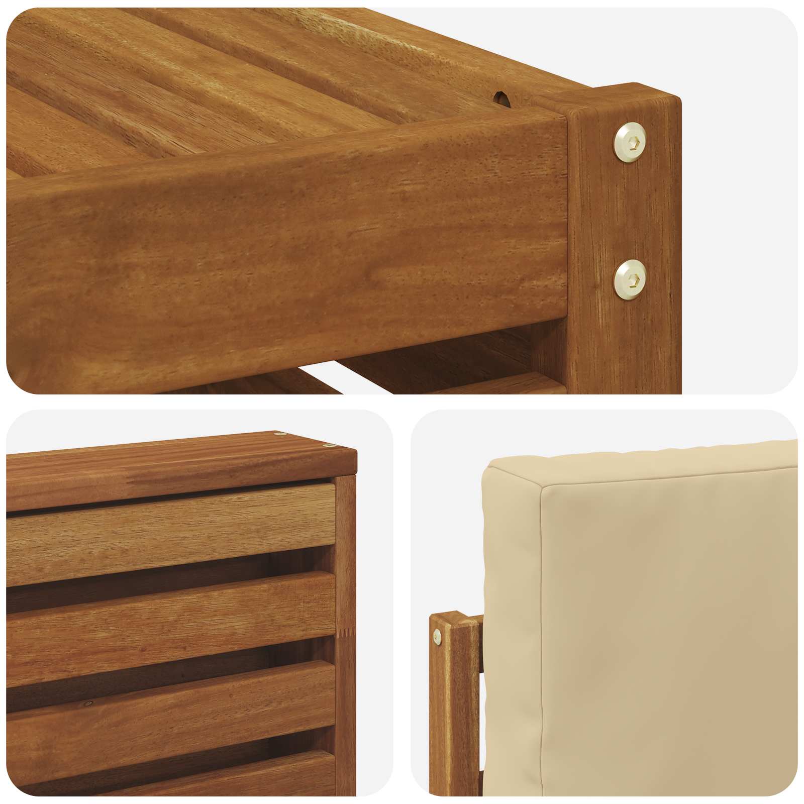 Set di divani da esterno con cuscino 6 pcs Naturale e Beige | homemem39