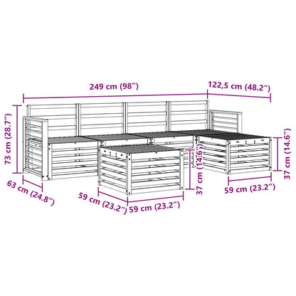 Set divani 6 pcs Naturale Legno di Acacia Massello | homemem39