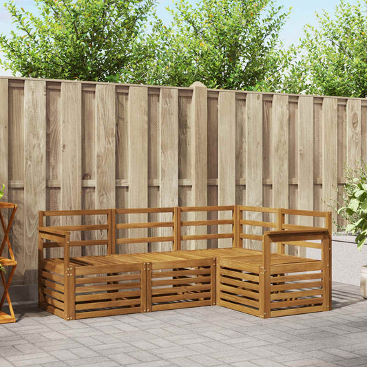 Set divani 4 pcs Naturale Legno di Acacia Massello