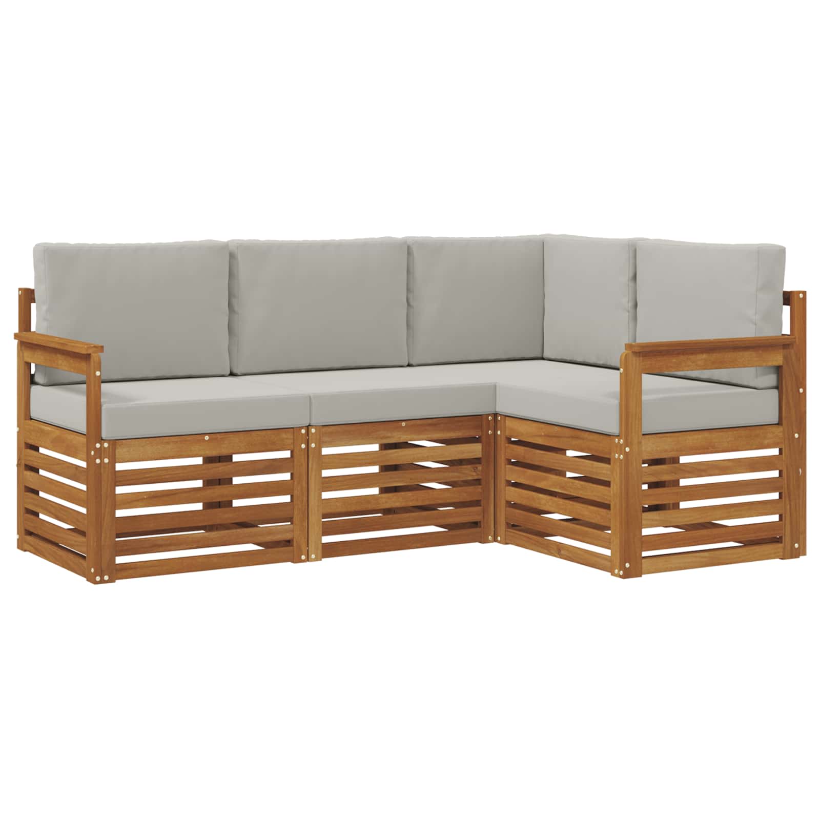 Set divani con cuscino 4 pcs Grigio Naturale e Chiaro | homemem39