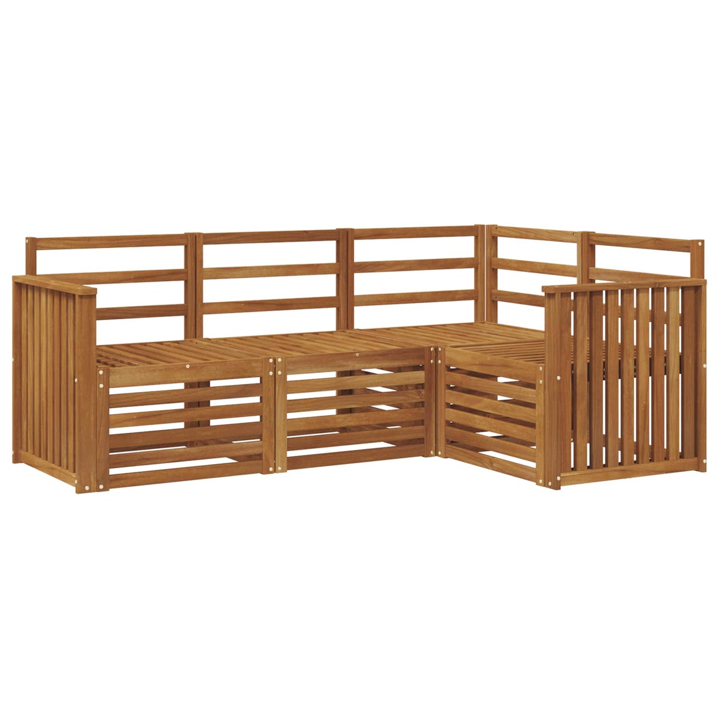 Set divani 4 pcs Naturale Legno di Acacia Massello