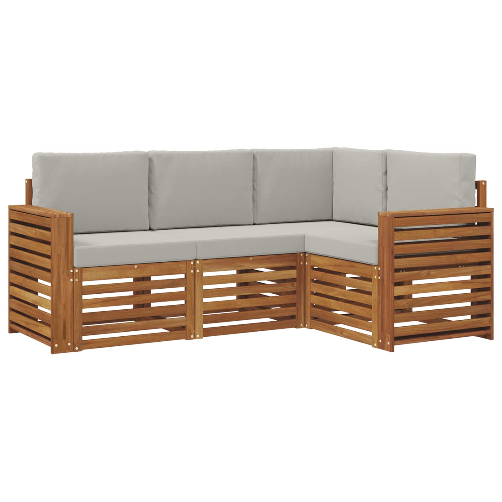 Set divani con cuscino 4 pcs Grigio Naturale e Chiaro | homemem39