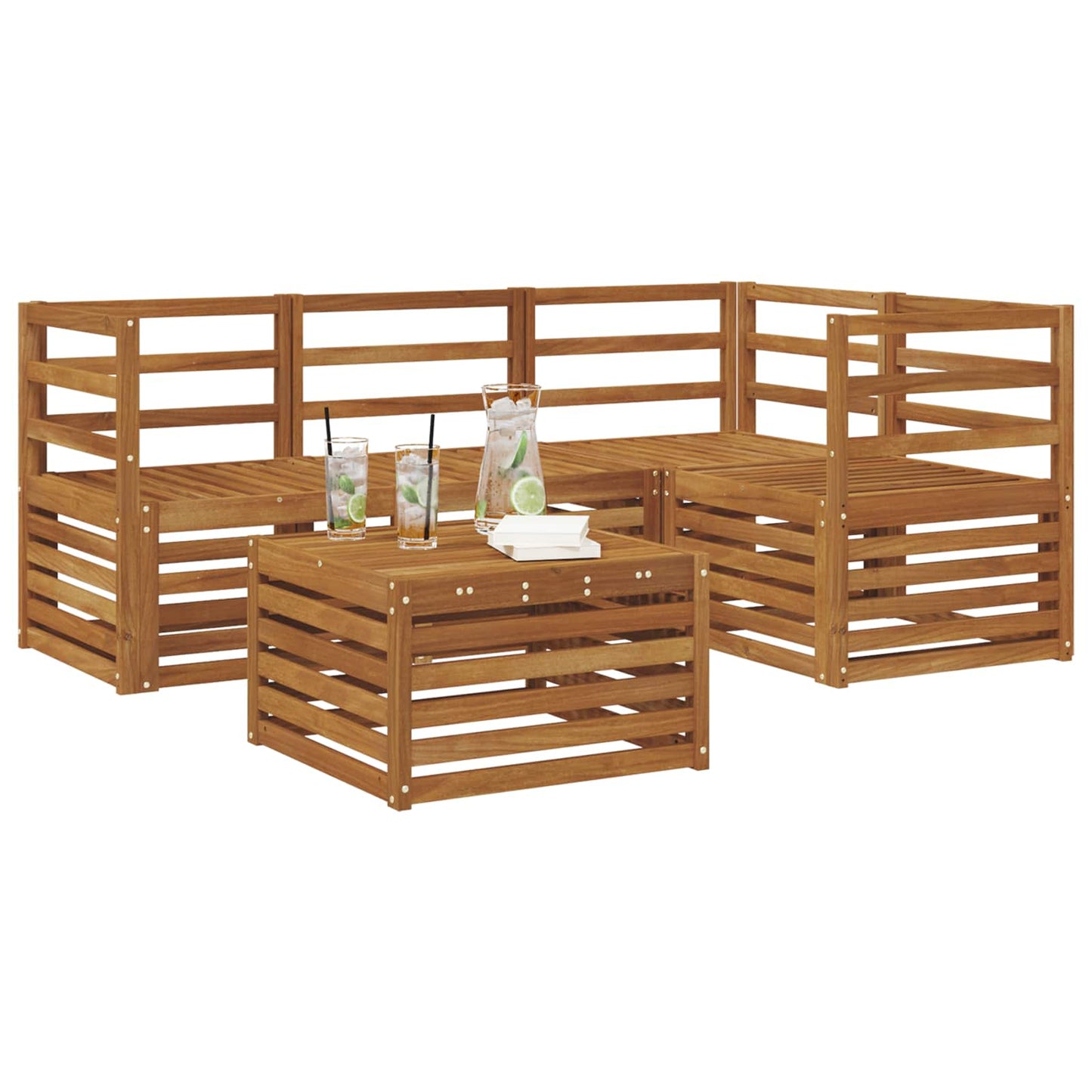 Set di divani da esterno 5 pcs Naturale | homemem39