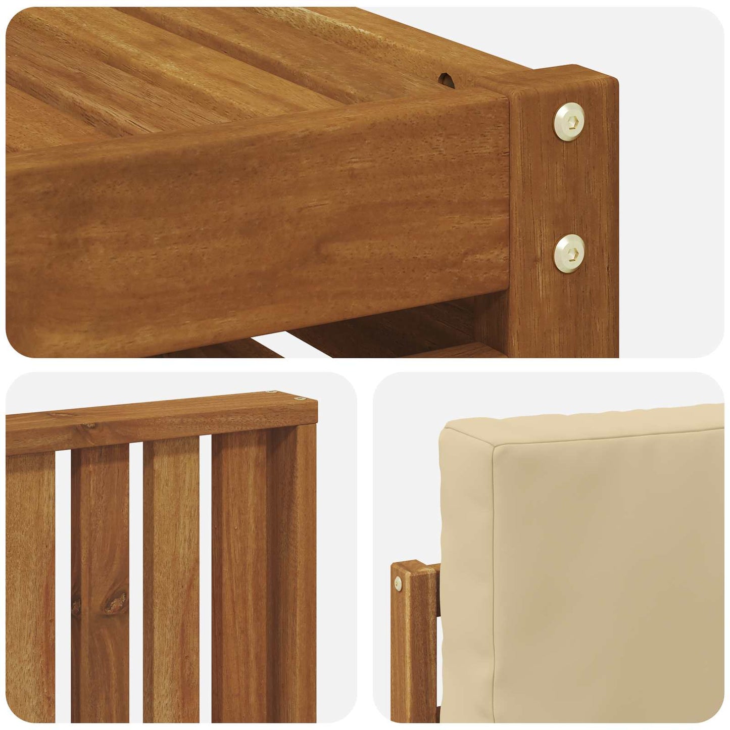 Set di divani da esterno con cuscino 5 pcs Naturale e Beige | homemem39
