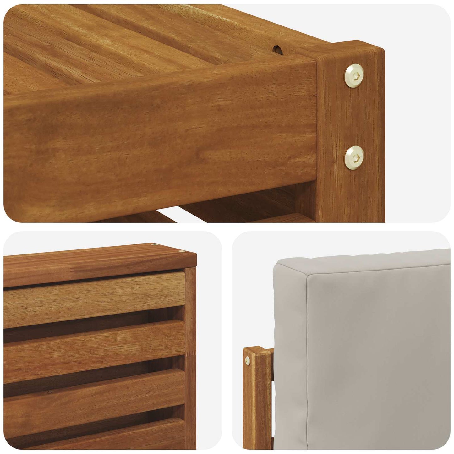 Set di divani da esterno 5 pcs Grigio Naturale e Chiaro | homemem39