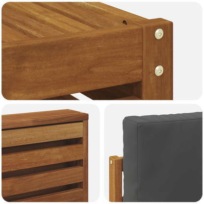Set di divani da esterno con cuscino 5 pcs Naturale e Antracite
