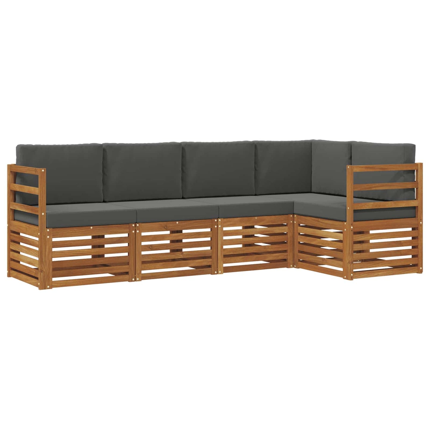 Set divano sezionale con cuscino 5 pcs Naturale e Antracite