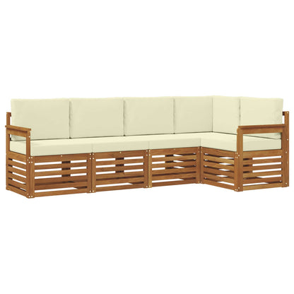 Set divano sezionale con cuscino 5 pcs Naturale e Crema