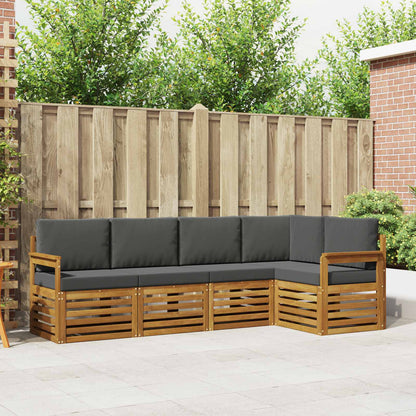 Set divano sezionale con cuscino 5 pcs Naturale e Antracite