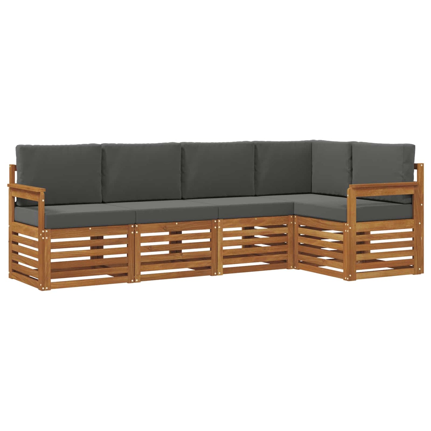 Set divano sezionale con cuscino 5 pcs Naturale e Antracite