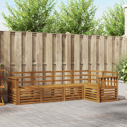 Set divano sezionale 5 pcs Naturale Legno di Acacia Massello