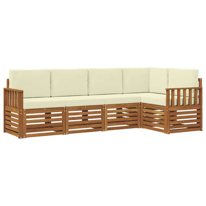 Set divano sezionale con cuscino 5 pcs Naturale e Crema | homemem39