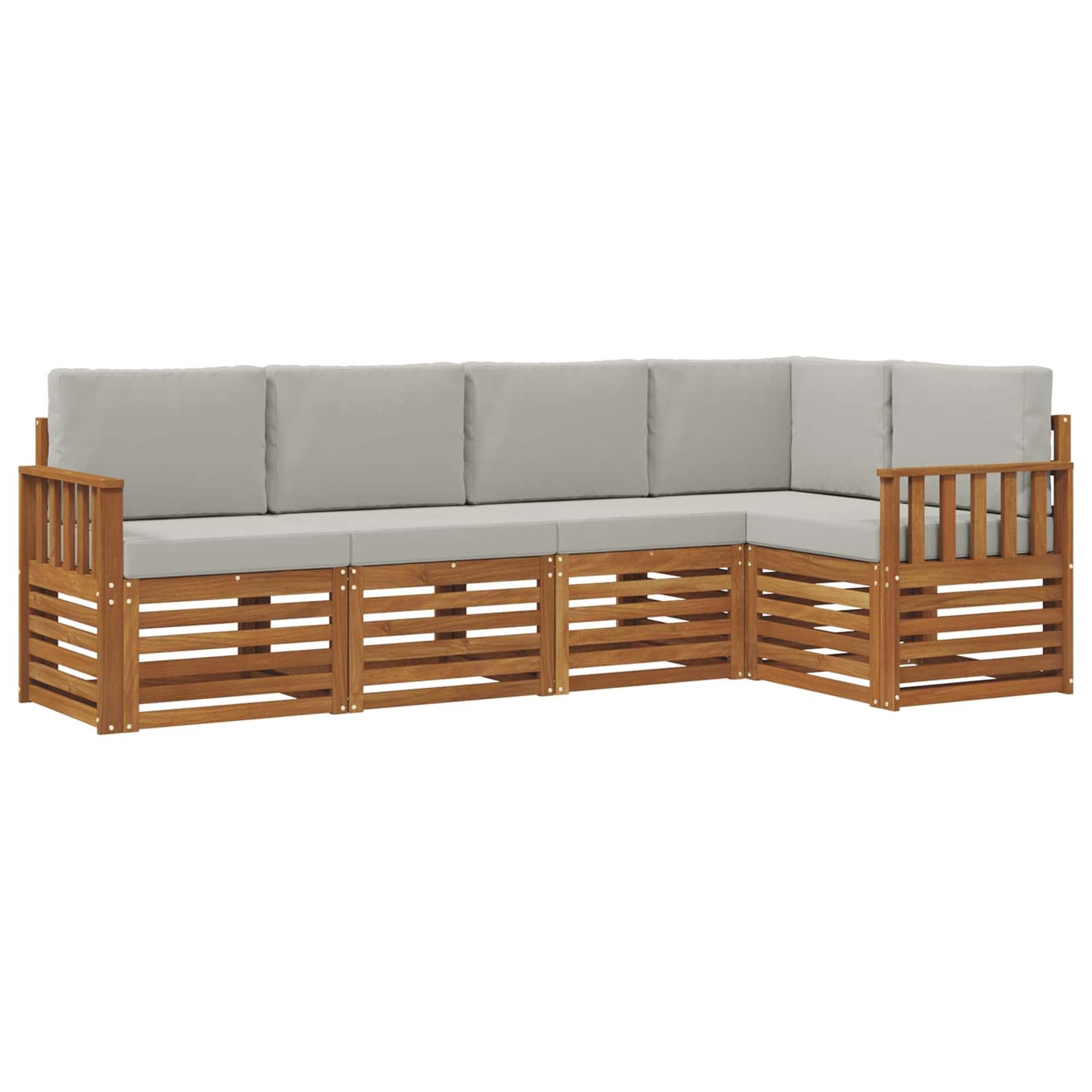 Set divano sezionale con cuscino 5 pcs Grigio Naturale e Chiaro