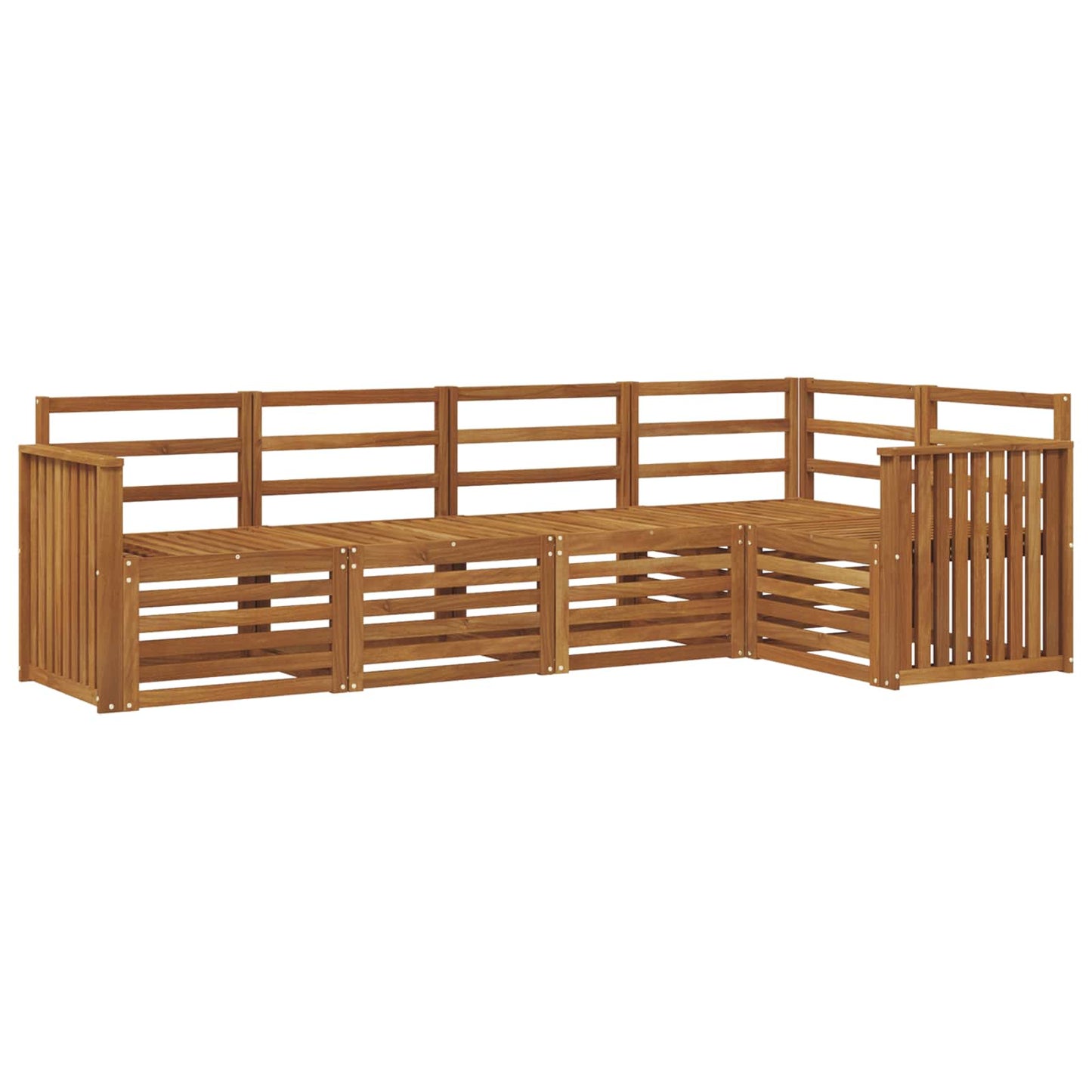 Set divano sezionale 5 pcs Naturale Legno di Acacia Massello | homemem39