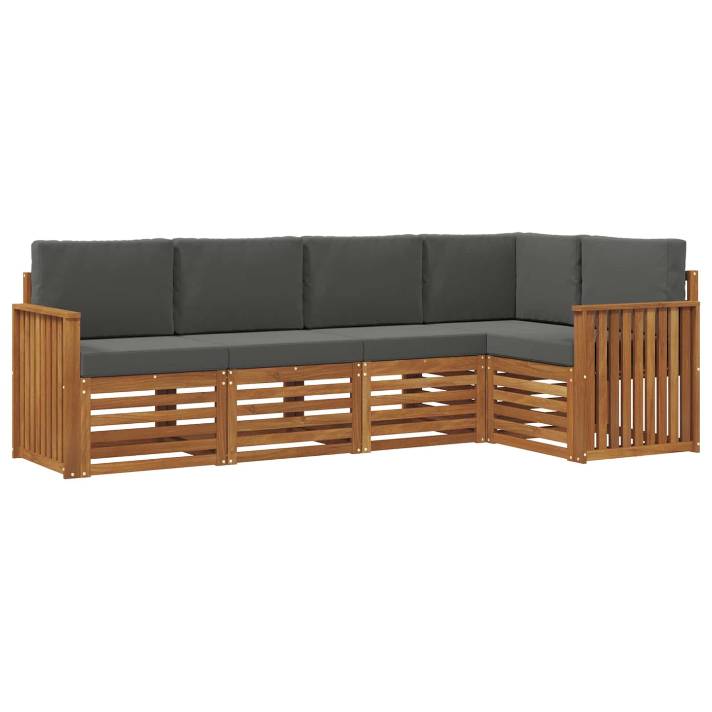 Set divano sezionale con cuscino 5 pcs Naturale e Antracite | homemem39