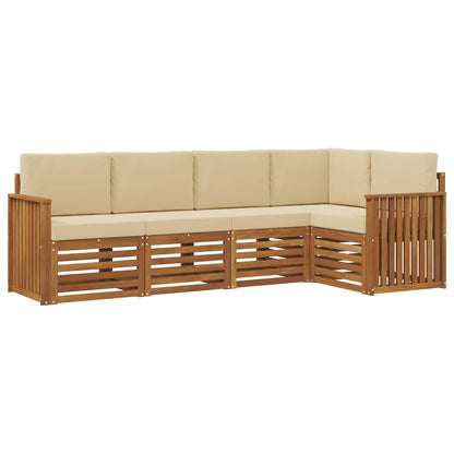 Set divano sezionale con cuscino 5 pcs Naturale e Beige