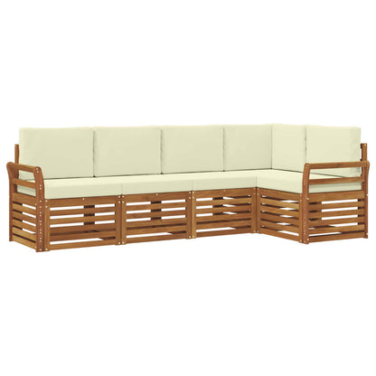 Set divano sezionale con cuscino 5 pcs Naturale e Crema | homemem39