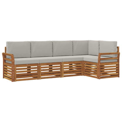 Set divano sezionale con cuscino 5 pcs Grigio Naturale e Chiaro