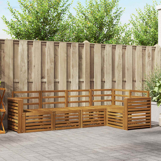 Set divano sezionale 5 pcs Naturale Legno di Acacia Massello | homemem39