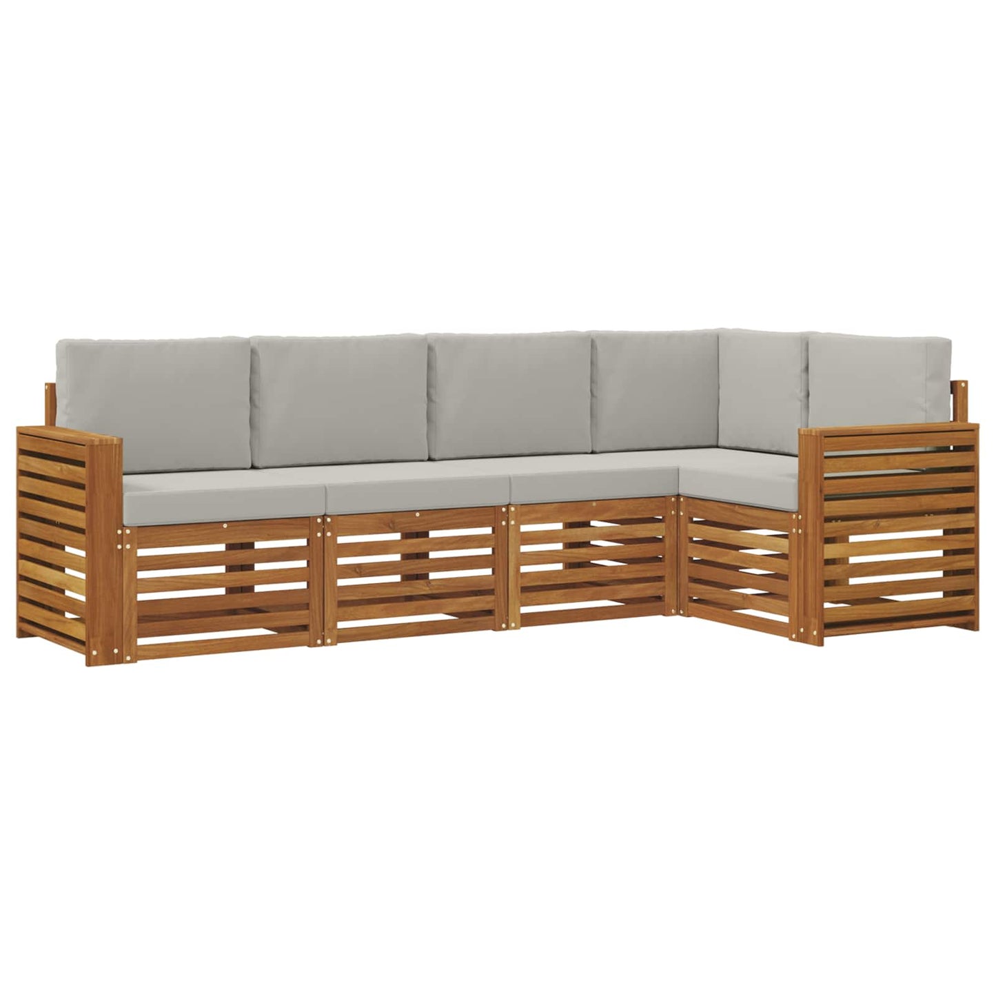 Set divano sezionale con cuscino 5 pcs Grigio Naturale e Chiaro