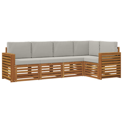 Set divano sezionale con cuscino 5 pcs Grigio Naturale e Chiaro