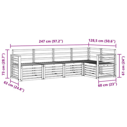 Set divani 5 pcs Naturale Legno di Acacia Massello