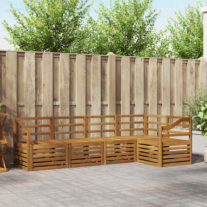 Set divano sezionale 5 pcs Naturale Legno di Acacia Massello | homemem39