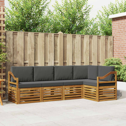 Set divano sezionale con cuscino 5 pcs Naturale e Antracite