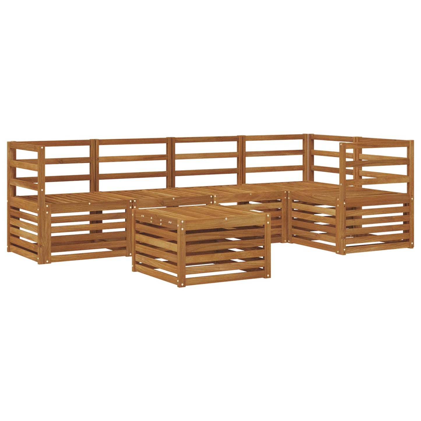 Set divano sezionale 6 pcs Naturale Legno di Acacia Massello
